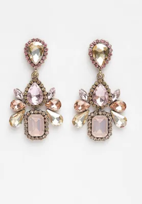 Image de AVANT-GARDE PARIS Boucles d'oreilles pendantes en cristal rose