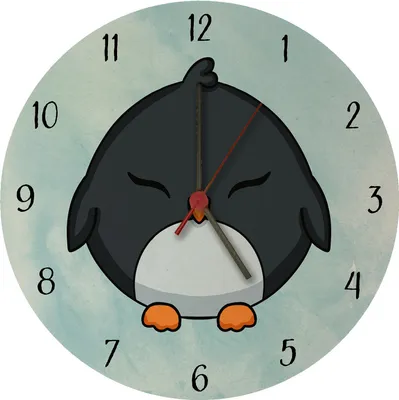 Produktbild von Pinguin Kinder Wanduhr aus MDF