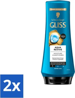 Produktbild von Gliss - Hair Repair - Spülung Aqua Revive für hydratisiertes und frisches Haar - 200 ml - Vorteilspack - 2 Stücke