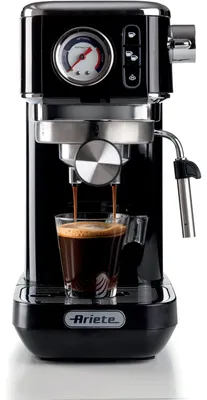 Produktbild von Ariete 1381 Siebträger-Espressomaschine Slim Line schwarz mit Manometer