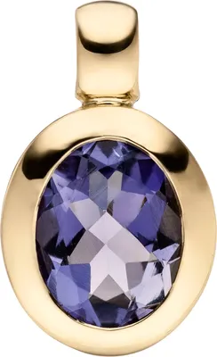 Produktbild von JOBO Anhänger 585 Gold Gelbgold 1 Iolith blau Goldanhänger Iolithanhänger