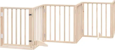 Obrázek produktu pro vidaXL Ohrada pro psy s dvířky Skládací 6 panelů 300 cm topolové dřevo