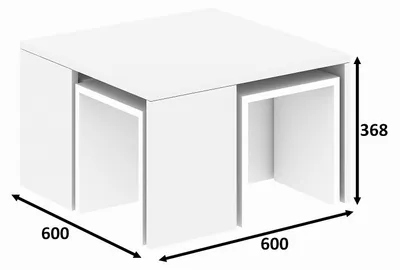 Image de Ensemble de tables basses en bois « Ortanca » - 60 x 60 x 37 cm - Blanc