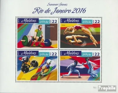 Produktbild von Briefmarken Malediven 2016 Mi 6280-6283 Kleinbogen (kompl. Ausg.) postfrisch Sommerspiele Rio
