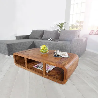 Produktbild von cagü: Exklusiver Design Couchtisch  [DAIPUR] aus Sheesham Massivholz 100cm x 50cm Rechteckig
