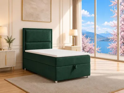 Produktbild von Best for Home Boxspringbett mit Bettkasten Trinity K11-SINGLE 80x200 Bonellfederkern inkl. Topper - Turkis