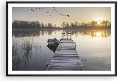 Produktbild von Gerahmtes Poster - Schwarzer Rahmen - Brücke Westen die Sonne - 91,5x61 cm - Wand Bild - Wanddeko - Wandbilder - Wandposter - Bilderrahmen - Bilder - Kunstdruck - Wandbild - P2BAA91x61-4197