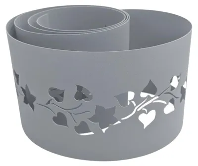 Produktbild von Sichtschutz Laserstreifen zaun|zu PREMIUM Nachbildung Floral #2 Zaunblende Fenstergrau 2,55m