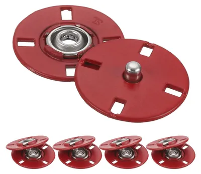 5 unsichtbare Druckknöpfe, Metall, rot, 23 mm