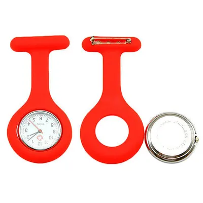 Produktbild von Nurse Watch Schwesternuhr Silikon  Krankenschwesternuhr Pulsuhr Kitteluhr Pflege Rot #6