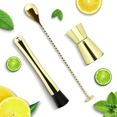 Produktbild von Famanu Cocktailset mit Muddler und Jigger - Edelstahl