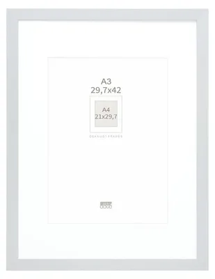 Image de Deknudt S66KD1 Cadre photo couleur argent Passepartout blanc 29.7x42 cm