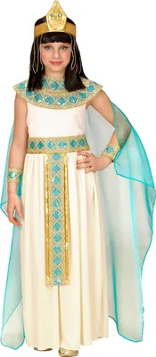 A young girl wearing a Cleopatra costume.