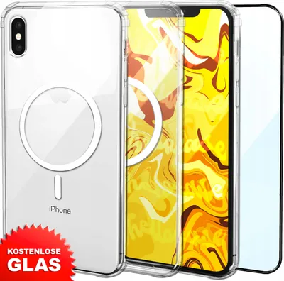 Produktbild von Handy Hülle MagSafe für Apple IPHONE X / XS (5,85") Hülle Schutzhülle Case Premium Schutz Magnetisches klar transparent Etui +Displayschutzglas Gratis