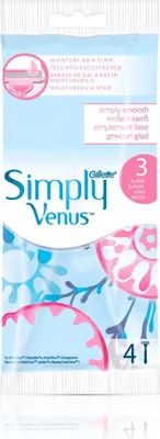 Produktbild von Gillette Simply Venus3 Disposable Razors with 3 Blades Moisture Strip Smooth and Protected Skin 4 Razors