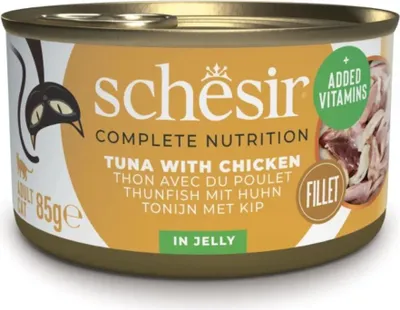 Produktbild von Schesir Thunfisch mit Huhn in Gelee 85g  (Menge: 1 je Bestelleinheit)