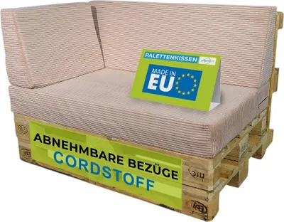Obrázek produktu pro Pillows24 - Polštáře pro paletový nábytek Manšestrová sada polštářů pro palety, sedák a opěradlo | Barva Tmavě šedá