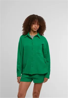 Produktbild von Urban Classics Damen Oversized Musselinbluse, Farbe: frogreen, Größe: L