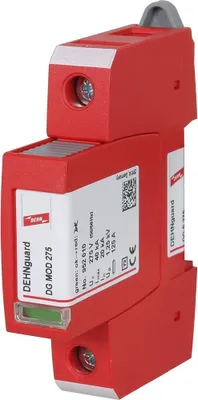Produktbild von DEHN DG S 275, Terminal, 230 V, 50 - 60 Hz, 20000 A, Rot, Thermoplast