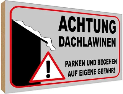 Produktbild von vianmo Holzschild 30x40 cm Achtung Dachlawinen Gefahr Warnschild Hinweisschild