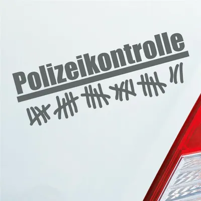 Produktbild von Auto Aufkleber Polizeikontrolle Radar  Strichliste 15x5 cm Grau Sticker Heckscheibenaufkleber