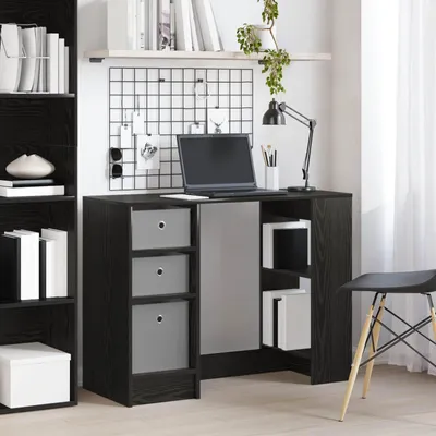 Image de Maison Exclusive - Bureau avec étagère, aspect chêne noir, 100 x 40 x 75 cm