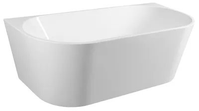 Produktbild von Freistehende Badewanne Acryl-Badewanne 170 x 80 x 58 cm weiß Wandmontage minimalistisch TAJO