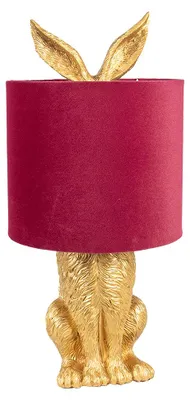 Immagine prodotto di Clayre & Eef Lampada da tavolo Rabbit Ø 20x43 cm in poliresina color oro rosso