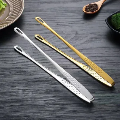 Produktbild von Lange Grillzange, Edelstahl-Grillsteak-Clip, rutschfester Griff, Küchenkochwerkzeug für Grill-Backzubehör