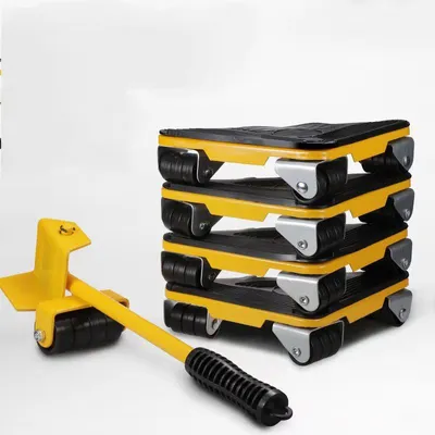 Produktbild von Müheloses schweres Möbeltransport-Kit,Schwerlastrolle,Schwerer Schranktransporter,mit 1 Hubstange und 4 Bewegungsrädern zum Heben und Bewegen der Möbellast 225 kg