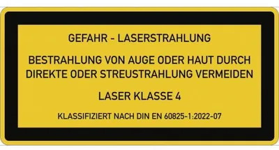 Produktbild von Dreifke® Aufkleber LASER KLASSE 4 DIN 60825-1, Textschild, Folie, 105x52 mm