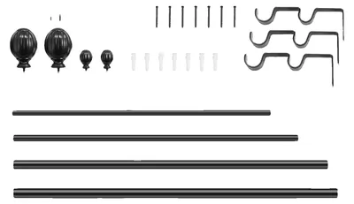 Produktbild von Gardinenstangen, verstellbare Länge, robustes Edelstahl, 36 bis 72 Zoll Rund, 36 bis 72 Zoll Rund