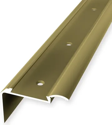 Produktbild von Treppenkantenprofil 33 x 51.5 x 2500 mm Winkelprofil Einfasshöhe 2 - 5 mm Aluminium Glatt Versenkt Gebohrt Gold Küberit