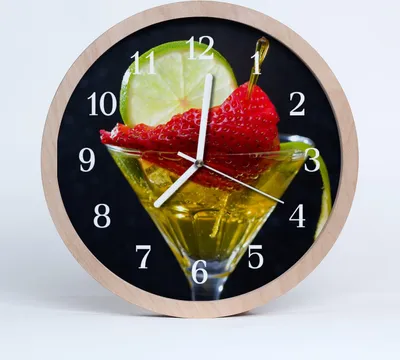 Produktbild von Holzuhr 20fi cm wanduhr - Cocktail