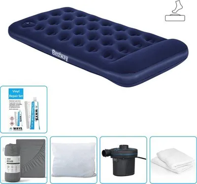Obrázek produktu pro Bestway nafukovací matrace - pro 1 osobu - 99 x 188 x 28 cm - modrá - včetně příslušenství