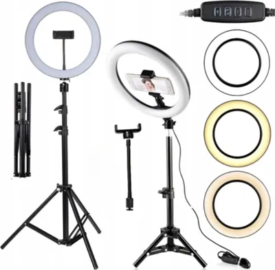 Image de Lampe annulaire à LED, télécommande, trépied, kit de maquillage, support pour téléphone portable