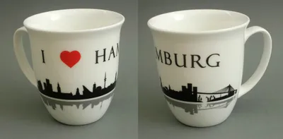 Produktbild von I love Hamburg Kaffeebecher Skyline 400ml Souvenir Kaffeetasse Kaffee Becher Andenken