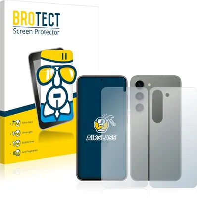 Produktbild von BROTECT Schutzglas für Samsung Galaxy S23 (Display+Rückseite) Schutzfolie Panzer Folie Glas Display Schutz klar