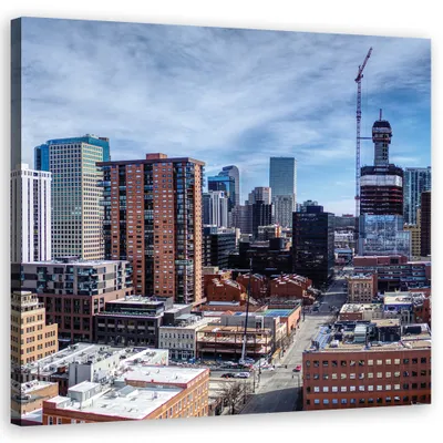Produktbild von Leinwandbild städte & architektur - blau 40x40 cm Feeby blau wandbild bereit zum aufhängen