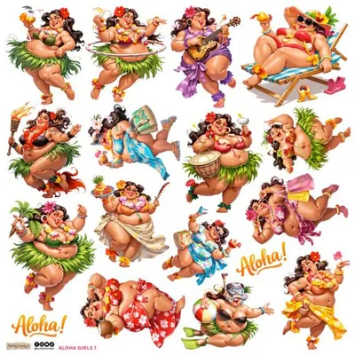 Zdjęcie produktu dla Naklejki papierowe do scrapbookingu i DIY ScrapLove - Aloha Girls 1