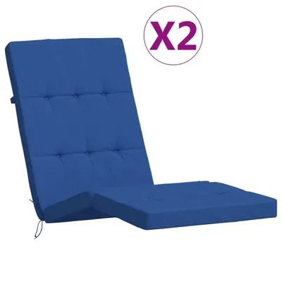 Image de Coussins de chaise longue lot de 2 bleu royal tissu oxford