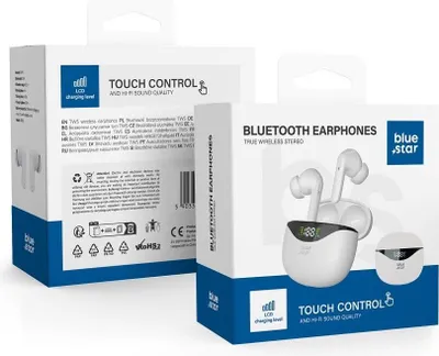 Image de Blue Star TWS T60 Casque stéréo sans fil blanc