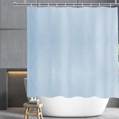 Produktbild von Famanu Duschvorhang Blau - Wasserabweisend, Schimmelresistent, 200 x 200 cm