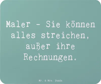 Produktbild von Mr. & Mrs. Panda Mouse Pad Spruch Maler Rechnung - Meeresbrise - Geschenk, personalisierte Geschenke, für Berufstätige, Beruf, Mauspad, mausteppich, laptop mousepad