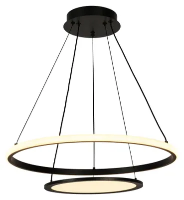 Zdjęcie produktu dla Lampa wisząca LED z pilotem JASERO czarno-biała 42W Odcienie bieli 2260lm metal wym:120x51x51cm IP20 Rabalux
