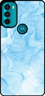 Produktbild von Smartphonica Handytasche passend für Motorola Moto G71 5G mit Marmordruck - TPU Rückabdeckung Fall Marmor Design - Hellblau