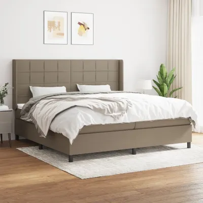 Produktbild von Design Möbel Boxspringbett mit Matratze Taupe 200x200 cm Stoff - 2024 Neu