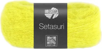 Produktbild von Lana Grossa SETASURI 25 g feines Lace-Garn aus Alpaka und Seide 212 m, Farbe:060 - Zitrusgelb