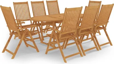 Produktbild von 9-tlg. Garten-Essgruppe Massivholz Teak