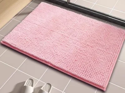 Zdjęcie produktu dla Dywanik łazienkowy 60x90 cm, szenil, różowy, do łazienki